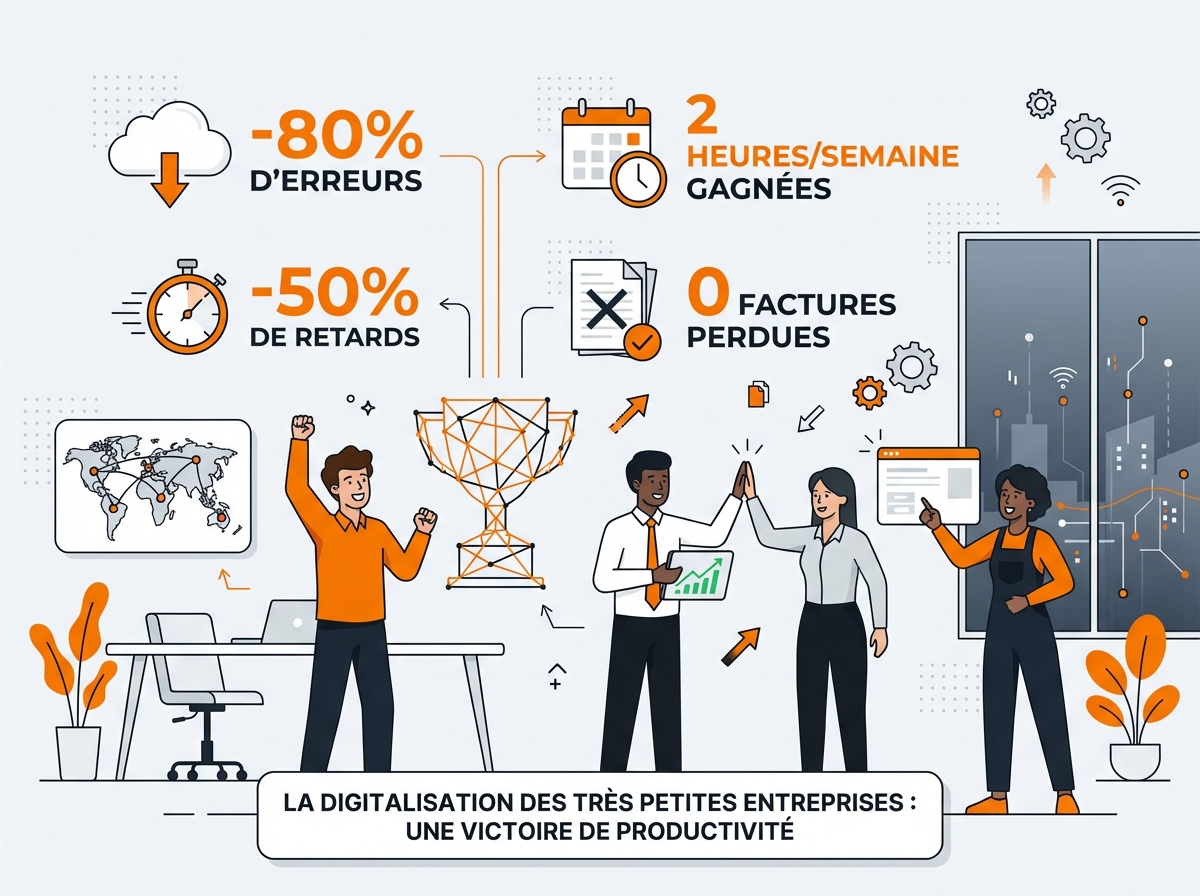Gains concrets automatisation facturation - moins d'erreurs, moins de retards, temps économisé